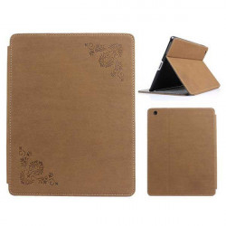 Etuis cuir grave marron pour IPAD 2, 3 et 4