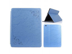 Etuis cuir grave bleu pour IPAD 2, 3 et 4