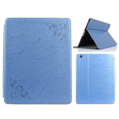 Etuis cuir grave bleu pour IPAD 2, 3 et 4