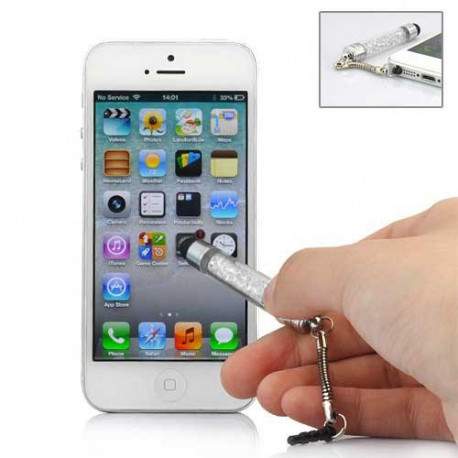  MINI Stylet DIAMOND BLANC pour telephones et MP3 tactiles .