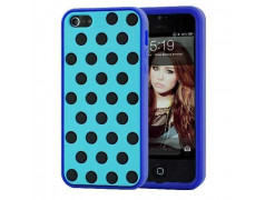 Coque POIS bleue et noire pour iPhone 5