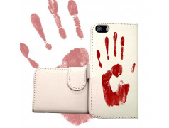 Etui cuir portefeuille BLOOD pour iPhone 5