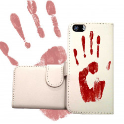 Etui cuir portefeuille BLOOD pour iPhone 5