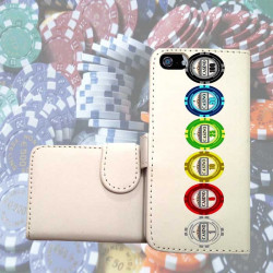 Etui cuir portefeuille POKER pour iPhone 5