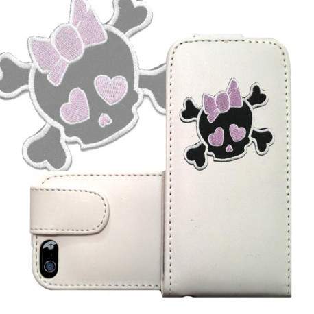 Etui cuir SKULL FUN 1 pour iPhone 5