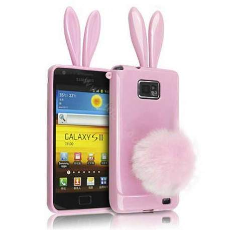 Coque RABBIT rose pour samsung galaxy S2