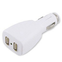 DOUBLE chargeur 12 volts allume cigare pour Iphone, Ipad et Ipod.