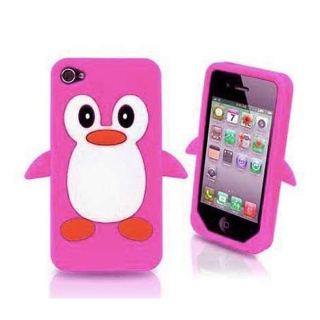 " گـڤرات  للموبايل كيوت .. للبنات " Coque-pingouin-rose-pour-iphone-4-et-4s