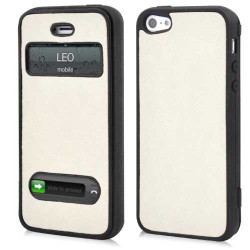 Etui  SMART FENETRE blanc pour iPhone 5