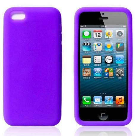 Coque silicone mauve pour iPhone 5C