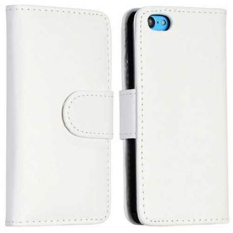 Etui cuir portefeuille blanc pour iPhone 5C