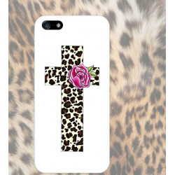 Coque CROIX LEOPARD 2 pour iPhone 5 et 5S