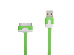 Câble USB LUXE vert et blanc pour Iphone, Ipad et Ipod .