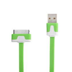 Câble USB LUXE vert et blanc pour Iphone, Ipad et Ipod .