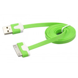 Câble USB LUXE vert et blanc pour Iphone, Ipad et Ipod .