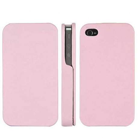 Etui cuir lisse rose pour Iphone 4 et 4s