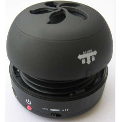 Mini haut-parleur portable hamburger noir pour ordinateur laptop MP3 MP4 iPod iPhone