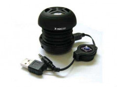 Mini haut-parleur portable hamburger noir pour ordinateur laptop MP3 MP4 iPod iPhone