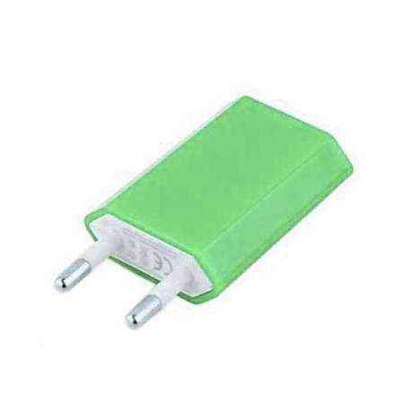 Mini chargeur vert secteur  220V pour téléphones, tablettes ou lecteurs MP3
