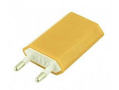 Mini chargeur orange secteur  220V pour téléphones, tablettes ou lecteurs MP3
