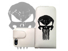 Etui cuir portefeuille BLACK SKULL pour iPhone 5 et 5S