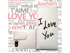 Etui cuir I LOVE YOU pour iPhone 5 et 5S