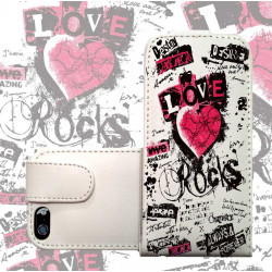 Etui cuir LOVE ROCK pour iPhone 5 et 5S