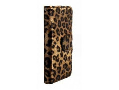 Etui cuir LEOPARD 2 portefeuille pour iPhone 5