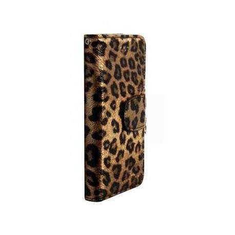 Etui cuir LEOPARD 2 portefeuille pour iPhone 5