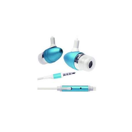 kit oreillette stéréo bleu haut de gamme avec micro pour Iphone, Ipad, Ipod et Nano