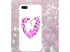 Coque COEUR FLEURS pour iPhone 5 et 5S