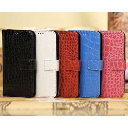 Etui CROCO Portefeuille rouge pour Samsung Galaxy S4 mini GT-I9195X