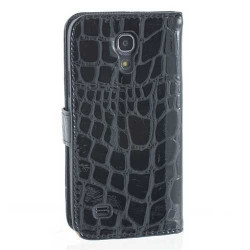 Etui CROCO Portefeuille noir pour Samsung Galaxy S4 mini GT-I9195X