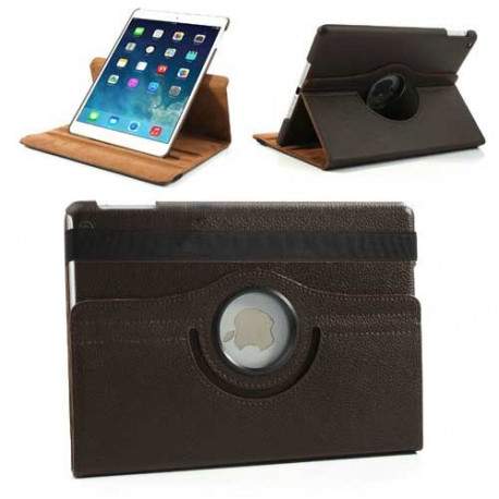 Etui cuir 360 marron pour IPAD AIR