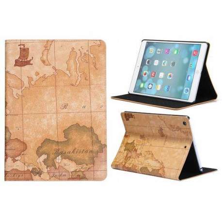 Etui cuir WORLD MAP pour IPAD AIR