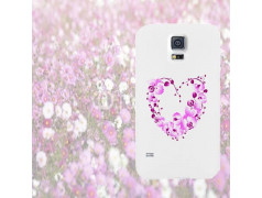 Coque COEUR FLEURS pour Samsung Galaxy S5