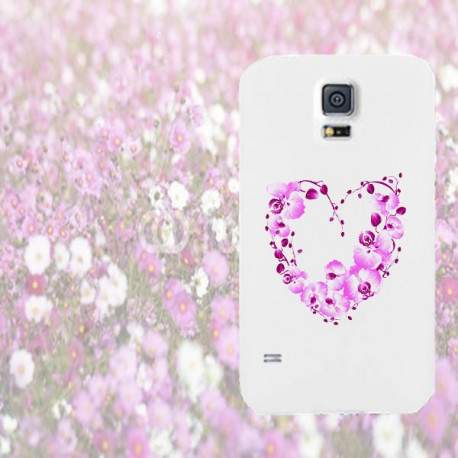 Coque COEUR FLEURS pour Samsung Galaxy S5