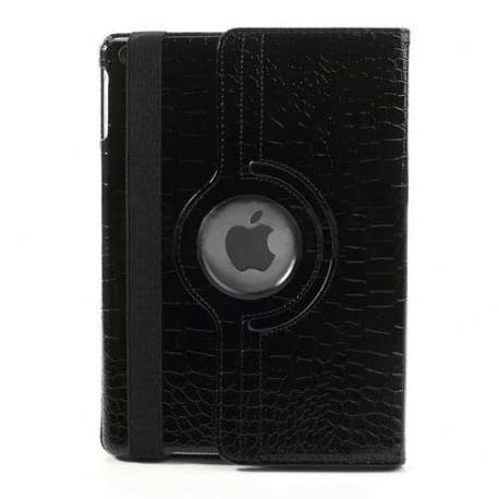 Etui cuir CROCO 360 noir pour IPAD AIR