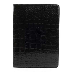 Etui cuir CROCO 360 noir pour IPAD AIR