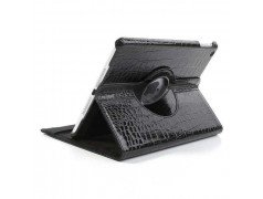 Etui cuir CROCO 360 noir pour IPAD AIR