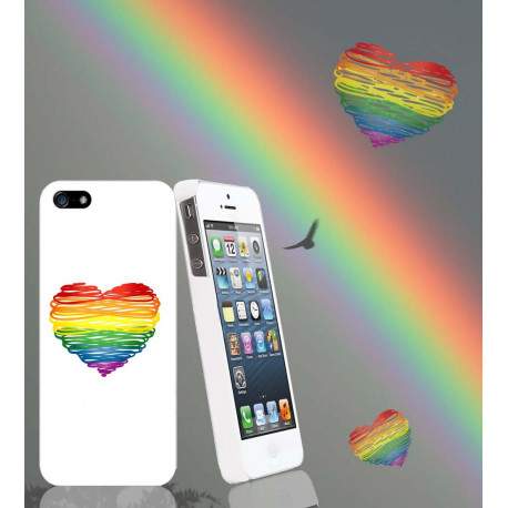 Coque RAINBOW HEART pour iPhone 5C