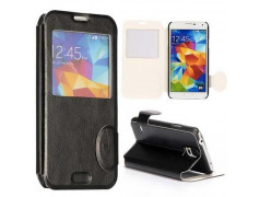 Etui cuir noir FENETRE pour SAMSUNG GALAXY S5