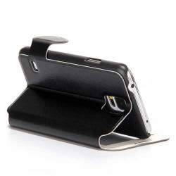 Etui cuir noir FENETRE pour SAMSUNG GALAXY S5