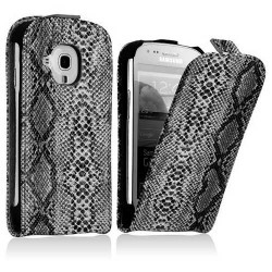 Etui cuir SERPENT gris pour Iphone 5 et 5S