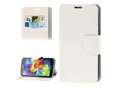 Etui cuir portefeuille blanc pour SAMSUNG GALAXY S5