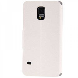 Etui cuir portefeuille blanc pour SAMSUNG GALAXY S5