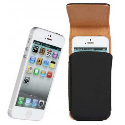 Etui cuir CEINTURE vertical noir pour iPhone 5, 5C et 5S