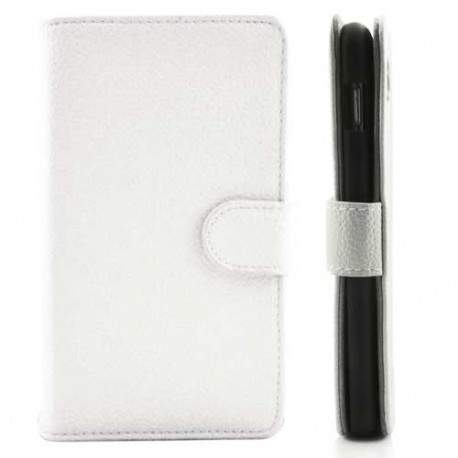 Etui portefeuille cuir blanc pour SAMSUNG GALAXY NOTE