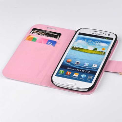 Etui cuir BLING rose pour SAMSUNG GALAXY S3 i9300