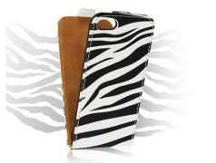 Etui cuir imprime ZEBRE pour Iphone 4 et 4S